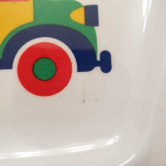 Vintage Melamine Childs Plate Divided Dish Train Plane Car Some Marks See Photos - Picture 3 of 8